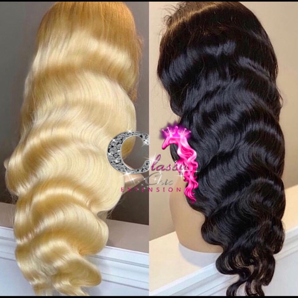 Virgin Body Wave Frontal Wigs natural brown 24”inc